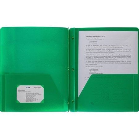 Business Source FOLDER, 2PCKT, POLY, FASTNR, GN BSN20888